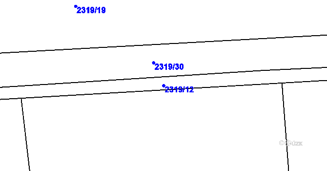 Parcela st. 2319/12 v KÚ Bludov, Katastrální mapa