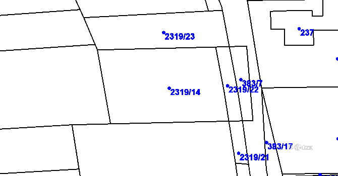 Parcela st. 2319/14 v KÚ Bludov, Katastrální mapa