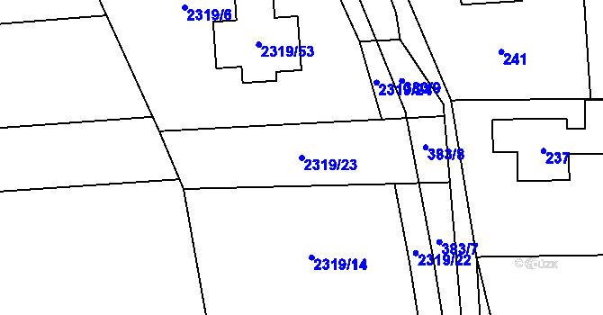 Parcela st. 2319/23 v KÚ Bludov, Katastrální mapa