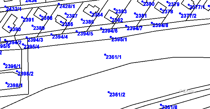 Parcela st. 2361/1 v KÚ Bludov, Katastrální mapa