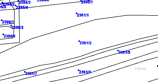 Parcela st. 2361/2 v KÚ Bludov, Katastrální mapa