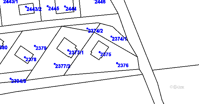 Parcela st. 2375 v KÚ Bludov, Katastrální mapa