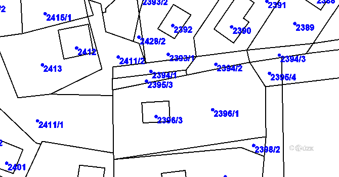 Parcela st. 2395/2 v KÚ Bludov, Katastrální mapa