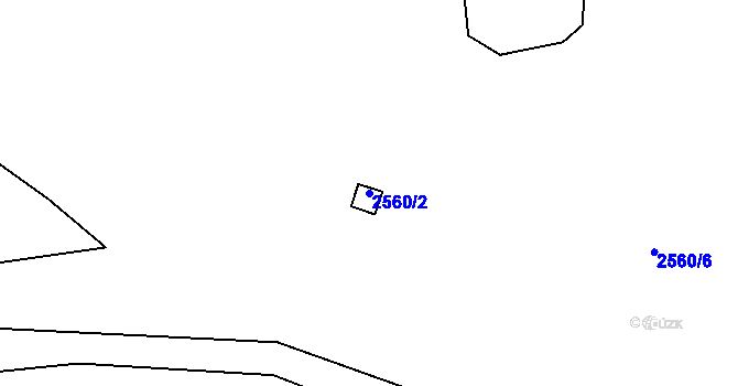 Parcela st. 2560/2 v KÚ Bludov, Katastrální mapa