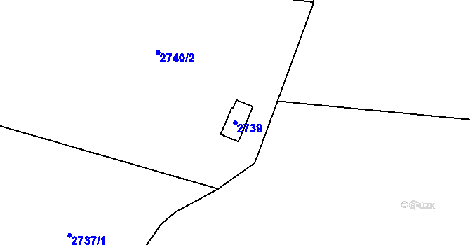 Parcela st. 2739 v KÚ Bludov, Katastrální mapa