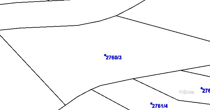 Parcela st. 2760/3 v KÚ Bludov, Katastrální mapa