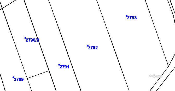 Parcela st. 2792 v KÚ Bludov, Katastrální mapa