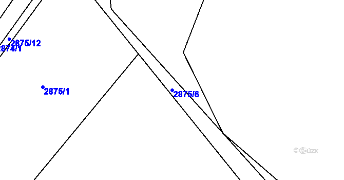 Parcela st. 2875/6 v KÚ Bludov, Katastrální mapa