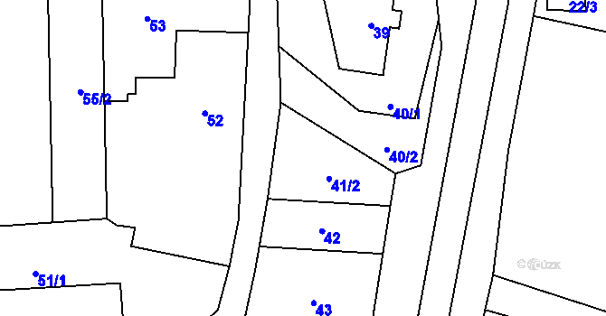 Parcela st. 41/1 v KÚ Bludov, Katastrální mapa