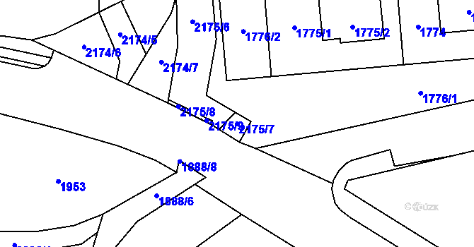 Parcela st. 2175/7 v KÚ Bludov, Katastrální mapa