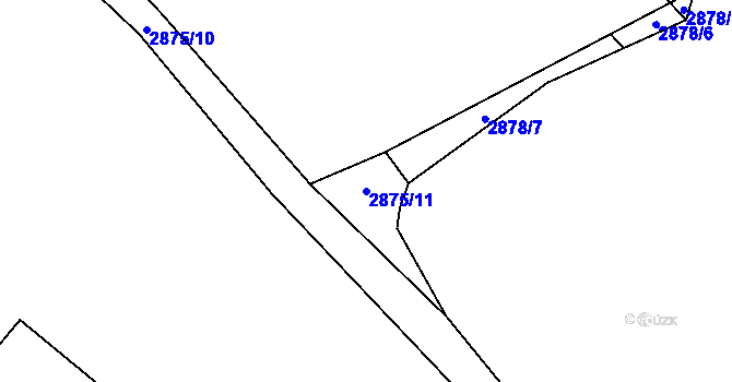 Parcela st. 2875/11 v KÚ Bludov, Katastrální mapa