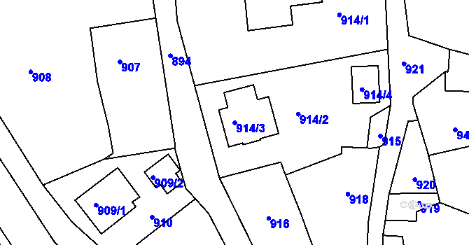 Parcela st. 914/3 v KÚ Bludov, Katastrální mapa