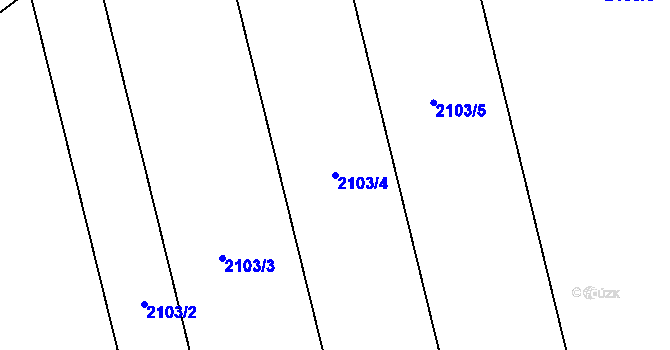 Parcela st. 2103/4 v KÚ Bludov, Katastrální mapa