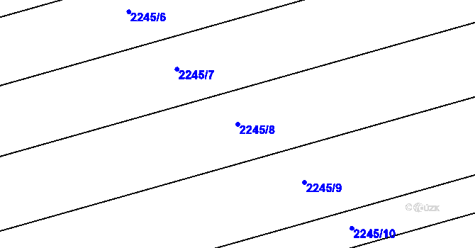 Parcela st. 2245/8 v KÚ Bludov, Katastrální mapa