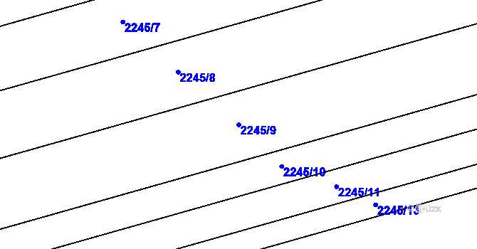 Parcela st. 2245/9 v KÚ Bludov, Katastrální mapa