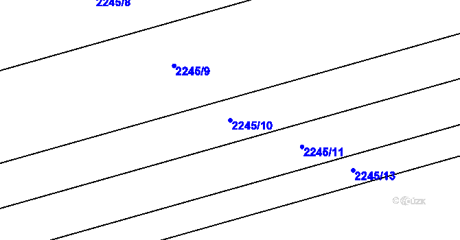 Parcela st. 2245/10 v KÚ Bludov, Katastrální mapa