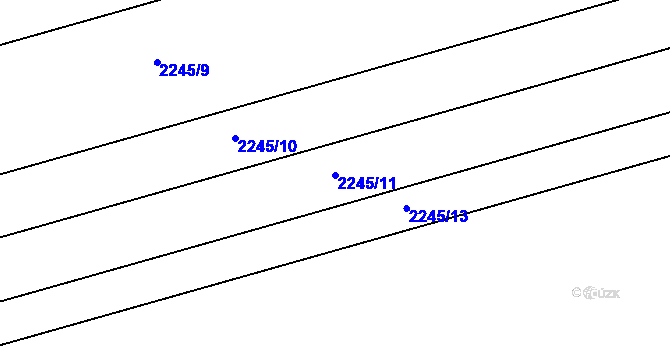 Parcela st. 2245/11 v KÚ Bludov, Katastrální mapa