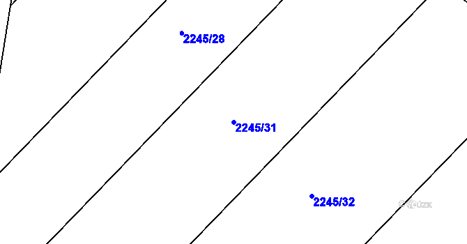 Parcela st. 2245/31 v KÚ Bludov, Katastrální mapa