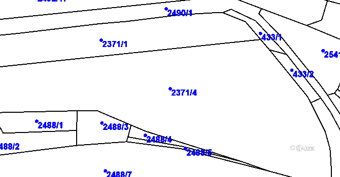Parcela st. 2371/4 v KÚ Bludov, Katastrální mapa