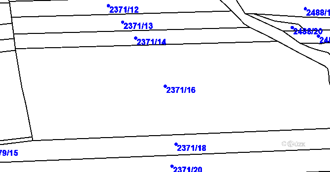 Parcela st. 2371/16 v KÚ Bludov, Katastrální mapa
