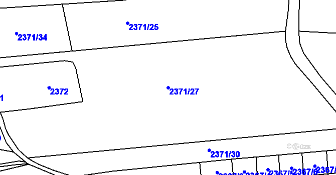 Parcela st. 2371/27 v KÚ Bludov, Katastrální mapa
