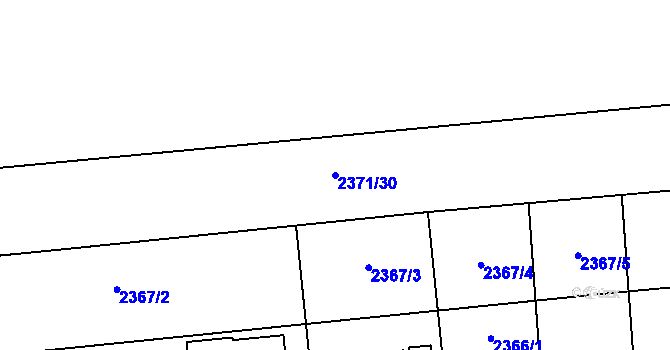 Parcela st. 2371/30 v KÚ Bludov, Katastrální mapa