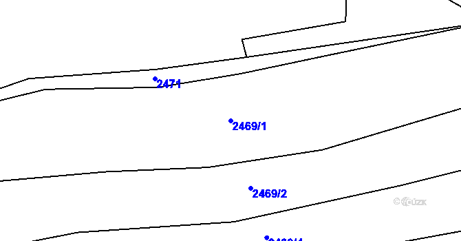Parcela st. 2469/1 v KÚ Bludov, Katastrální mapa