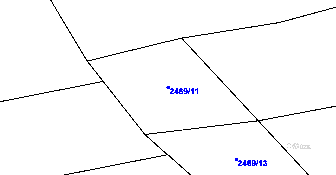 Parcela st. 2469/11 v KÚ Bludov, Katastrální mapa