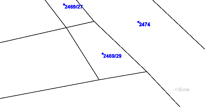 Parcela st. 2469/29 v KÚ Bludov, Katastrální mapa