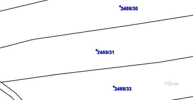Parcela st. 2469/31 v KÚ Bludov, Katastrální mapa