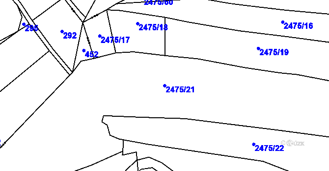 Parcela st. 2475/21 v KÚ Bludov, Katastrální mapa