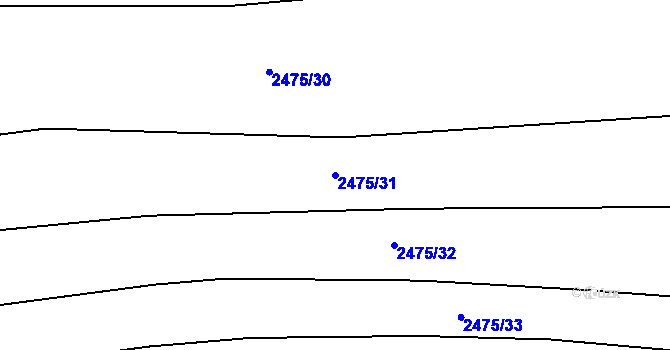 Parcela st. 2475/31 v KÚ Bludov, Katastrální mapa