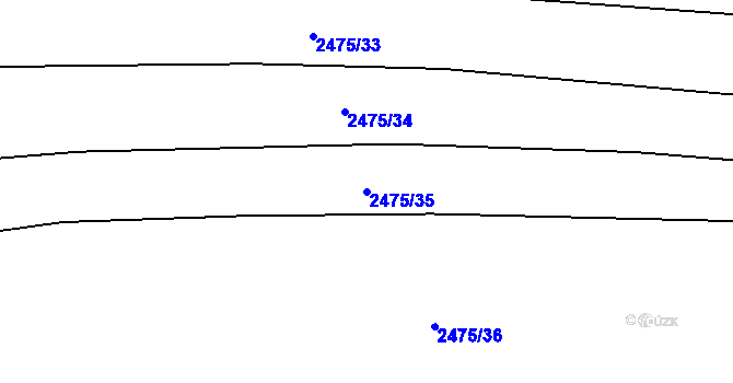 Parcela st. 2475/35 v KÚ Bludov, Katastrální mapa
