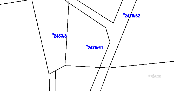 Parcela st. 2475/61 v KÚ Bludov, Katastrální mapa
