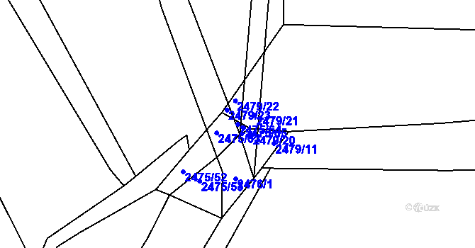 Parcela st. 2475/64 v KÚ Bludov, Katastrální mapa