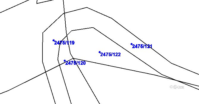 Parcela st. 2475/122 v KÚ Bludov, Katastrální mapa