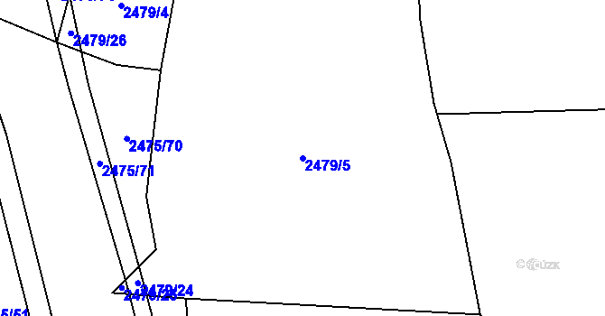 Parcela st. 2479/5 v KÚ Bludov, Katastrální mapa