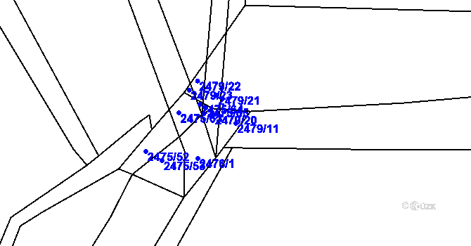 Parcela st. 2479/11 v KÚ Bludov, Katastrální mapa