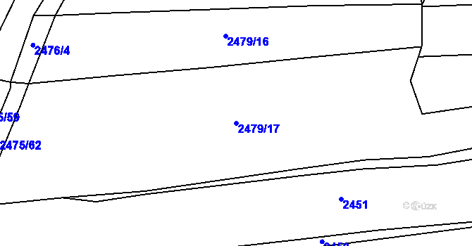 Parcela st. 2479/17 v KÚ Bludov, Katastrální mapa