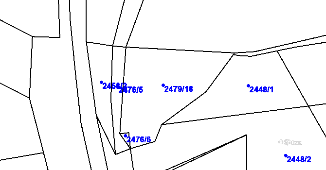 Parcela st. 2479/18 v KÚ Bludov, Katastrální mapa