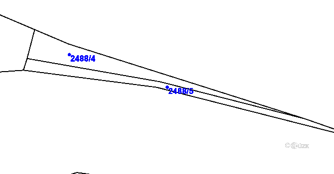 Parcela st. 2488/5 v KÚ Bludov, Katastrální mapa