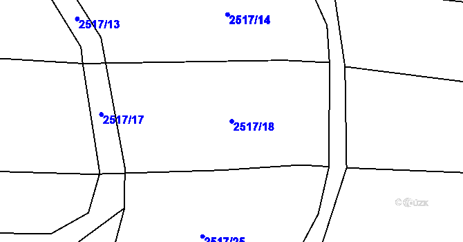 Parcela st. 2517/18 v KÚ Bludov, Katastrální mapa