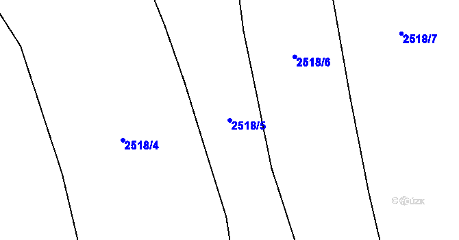 Parcela st. 2518/5 v KÚ Bludov, Katastrální mapa