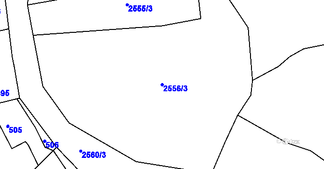 Parcela st. 2556/3 v KÚ Bludov, Katastrální mapa