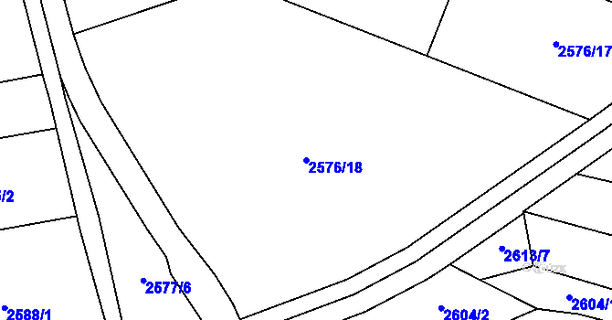 Parcela st. 2576/18 v KÚ Bludov, Katastrální mapa