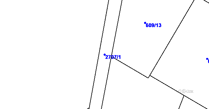 Parcela st. 2707/1 v KÚ Bludov, Katastrální mapa