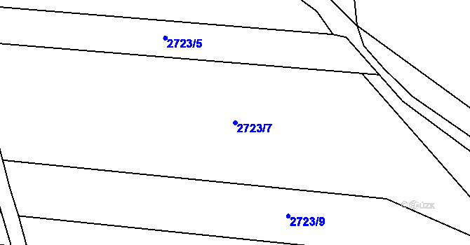 Parcela st. 2723/7 v KÚ Bludov, Katastrální mapa