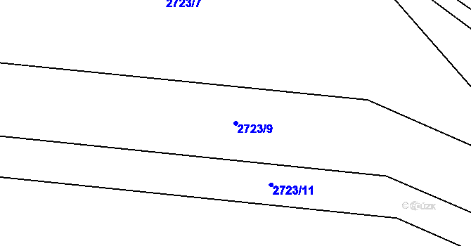 Parcela st. 2723/9 v KÚ Bludov, Katastrální mapa