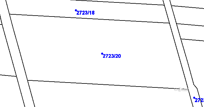 Parcela st. 2723/20 v KÚ Bludov, Katastrální mapa