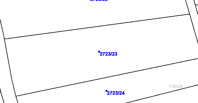 Parcela st. 2723/23 v KÚ Bludov, Katastrální mapa